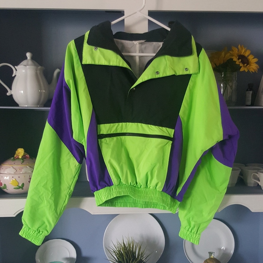 Vintage Neon Windbreaker Pullover